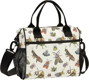 Butterfly Grasshoppers Bugs Insect Lunch Bag for Women Men, Cooler Lunch Box Meal Prep Food Containers for Work Picnic Travel