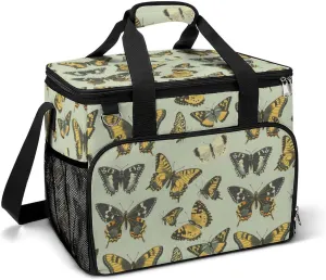 Butterfly Insect Portable Cooler Bag Lunch Box Container Crossbody Insulated Tote Bag for Work Camping Outdoor