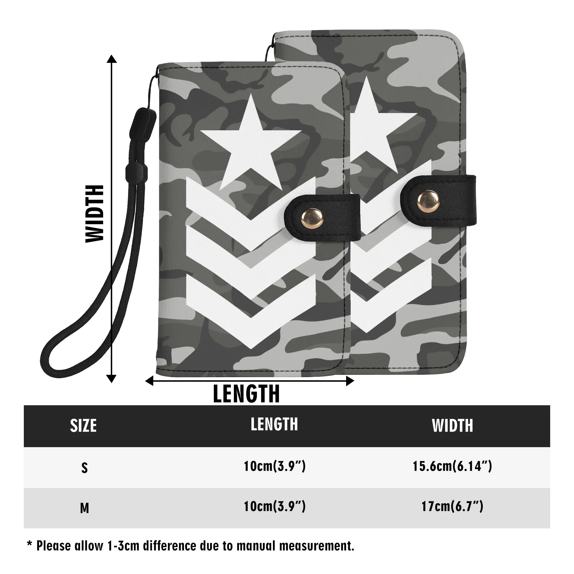 Camouflage Black PU Leather Wallet Phone Flip Case