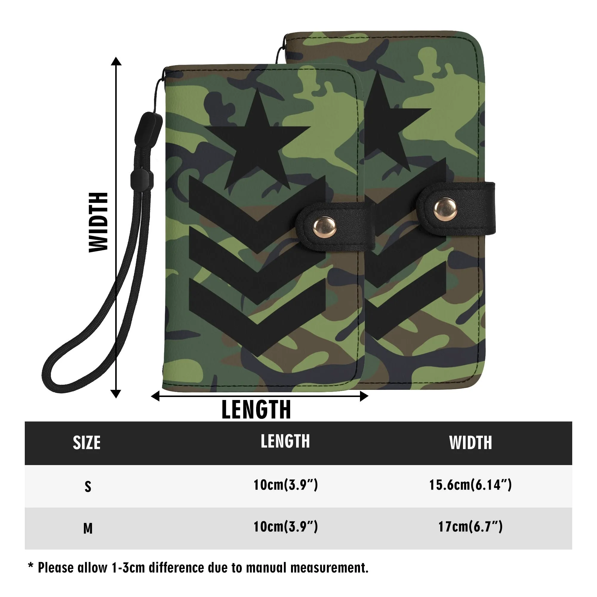 Camouflage Black PU Leather Wallet Phone Flip Case