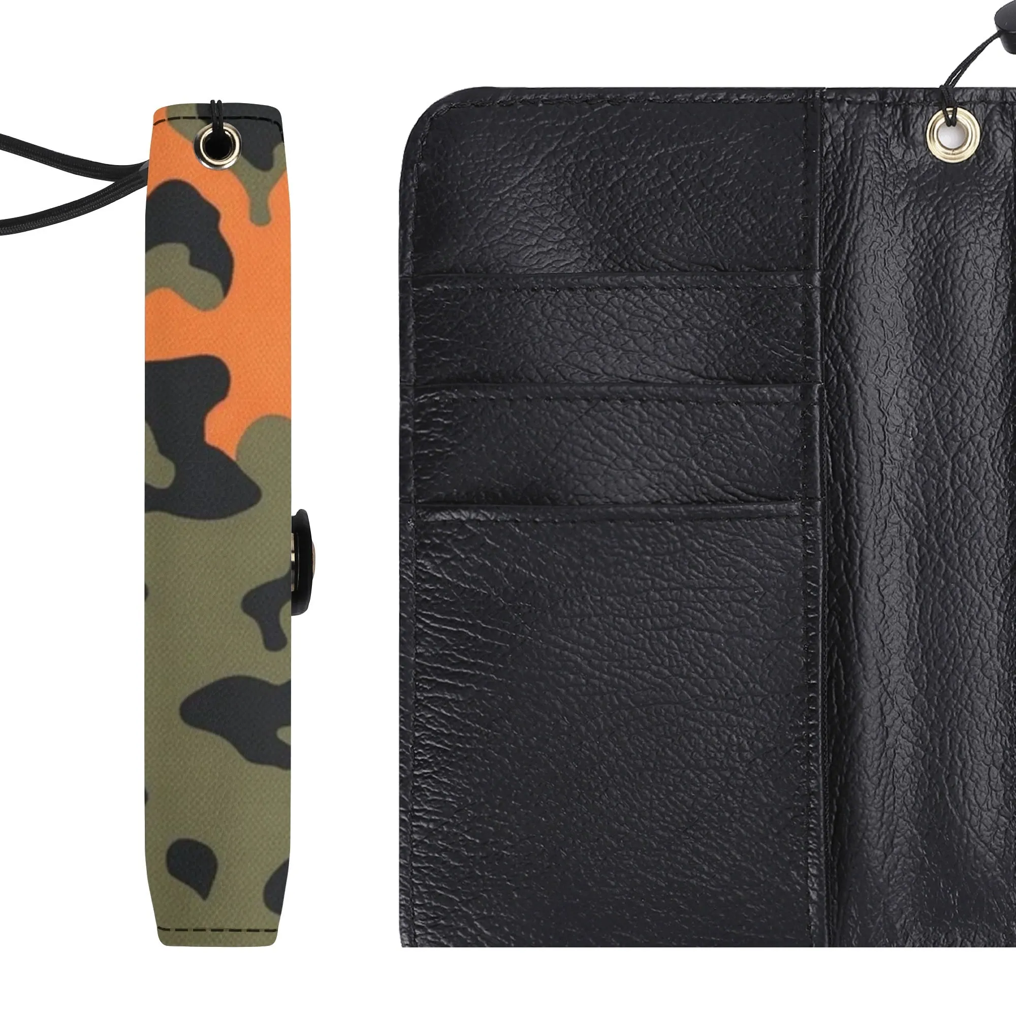 Camouflage Black PU Leather Wallet Phone Flip Case