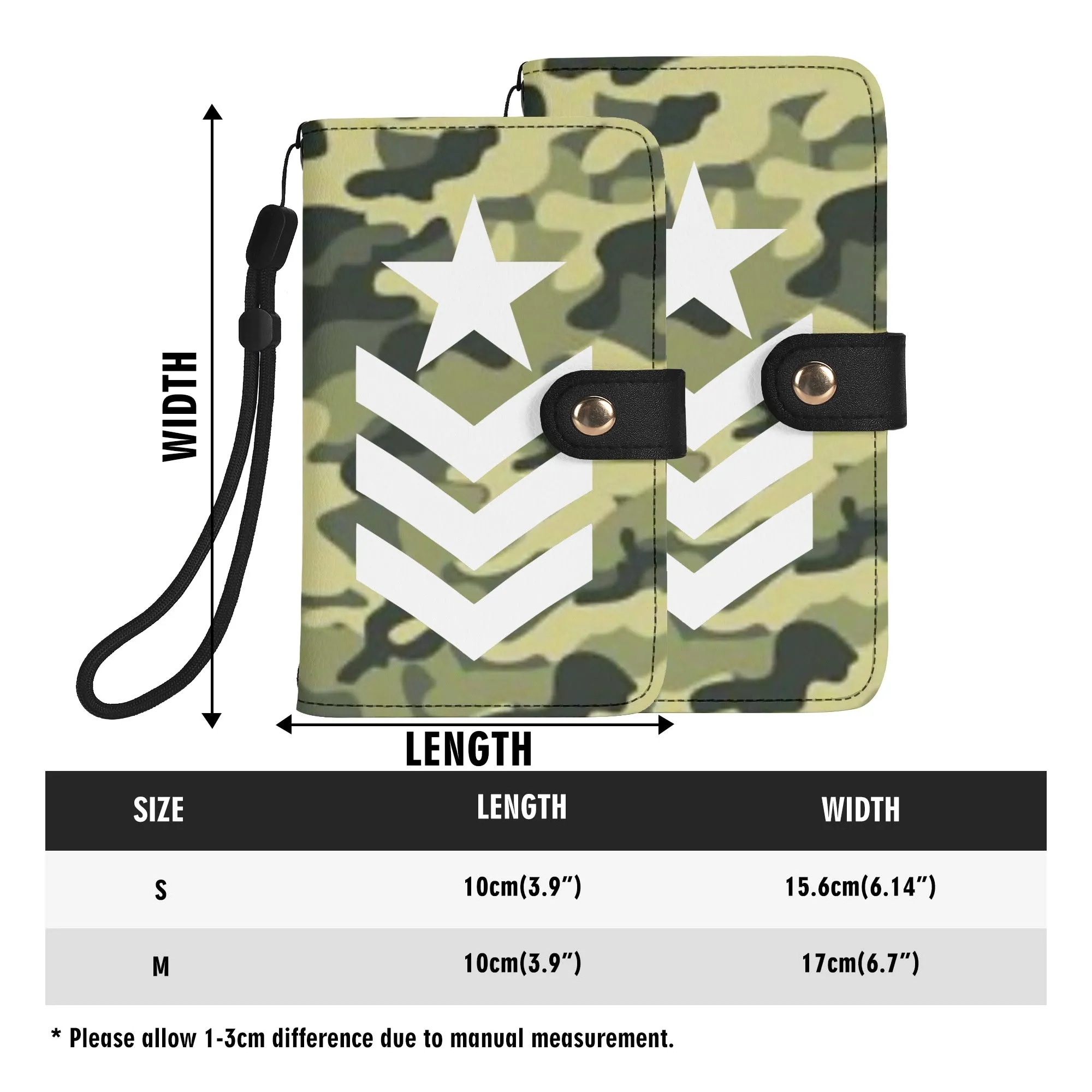 Camouflage Black PU Leather Wallet Phone Flip Case