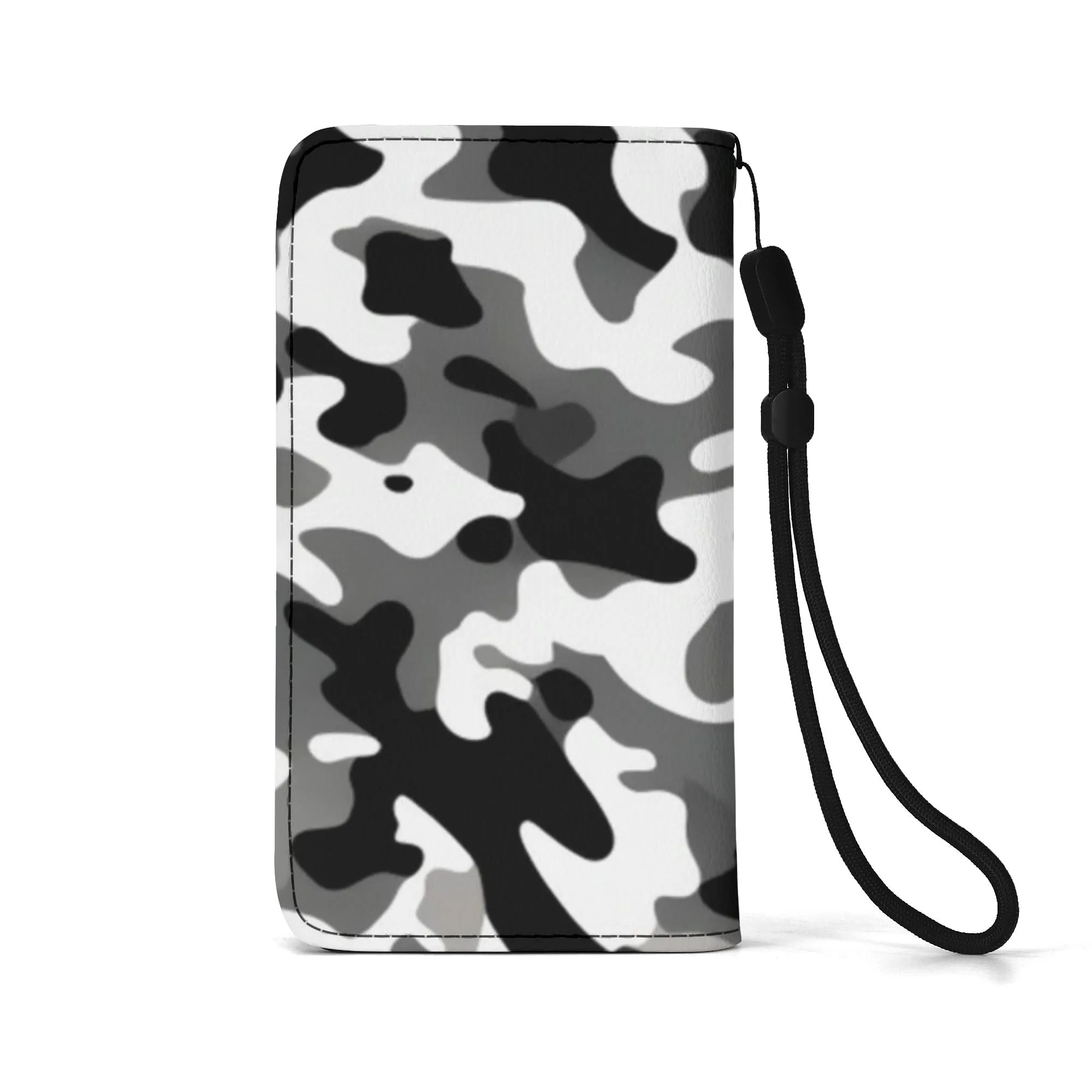 Camouflage Black PU Leather Wallet Phone Flip Case