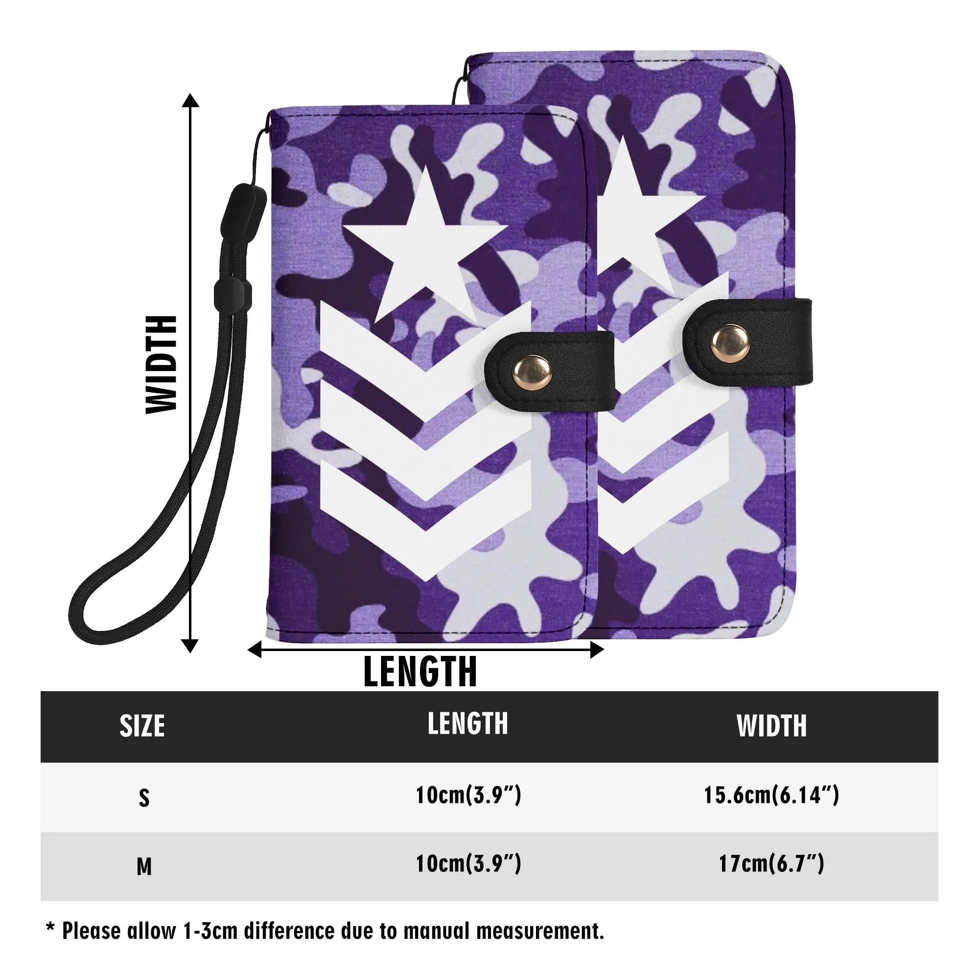 Camouflage Black PU Leather Wallet Phone Flip Case
