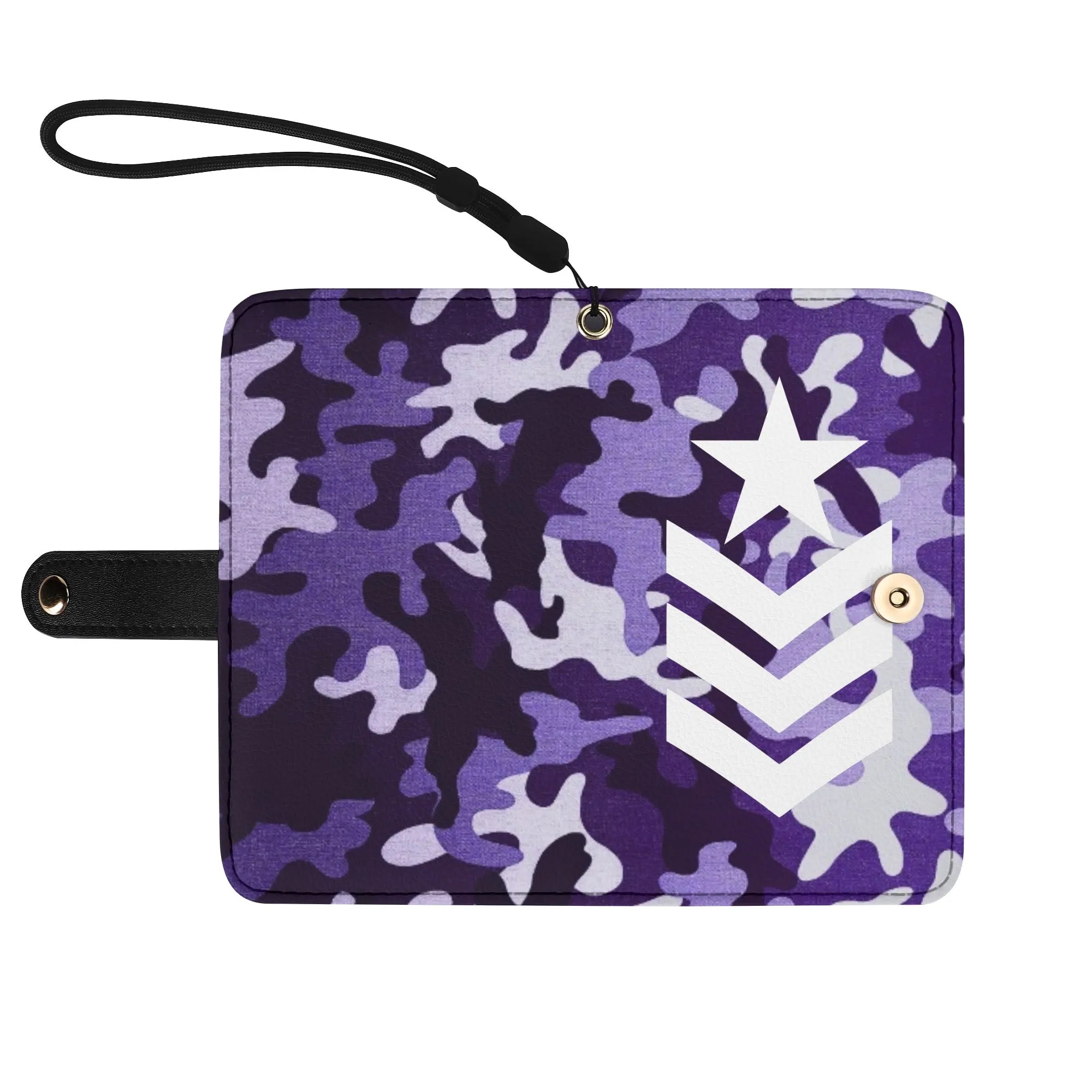 Camouflage Black PU Leather Wallet Phone Flip Case