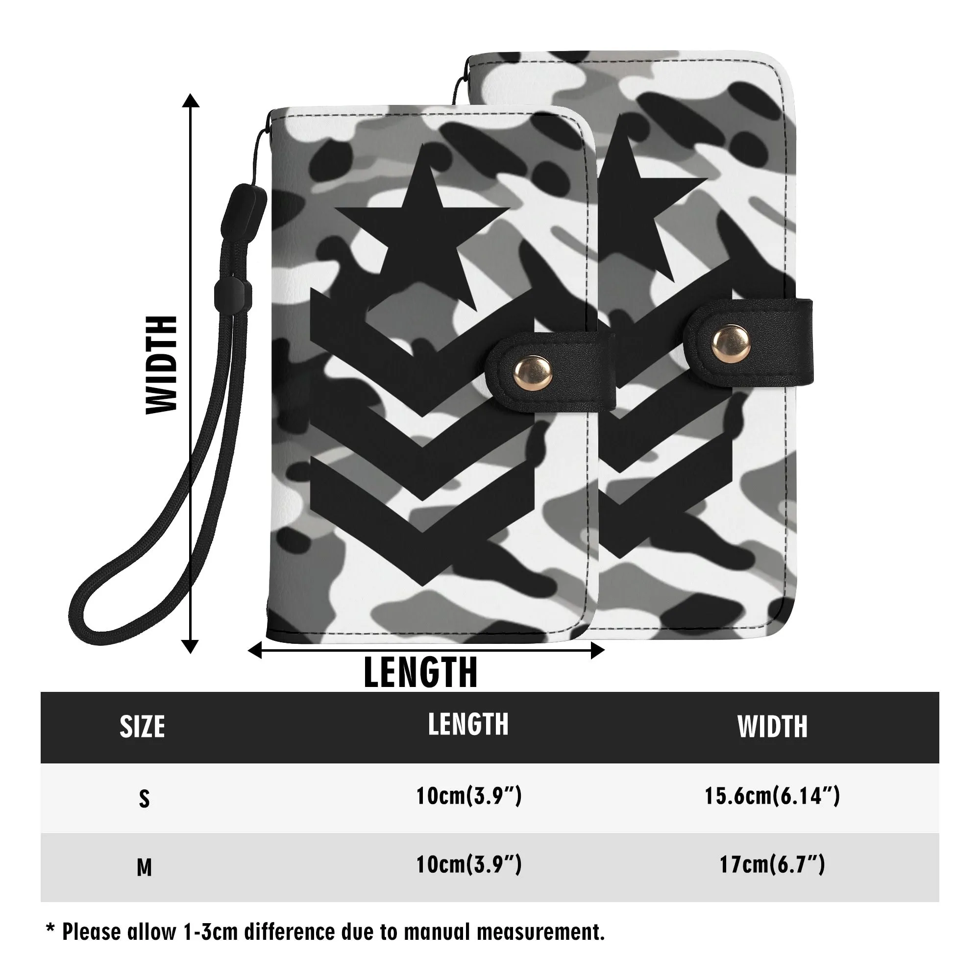 Camouflage Black PU Leather Wallet Phone Flip Case