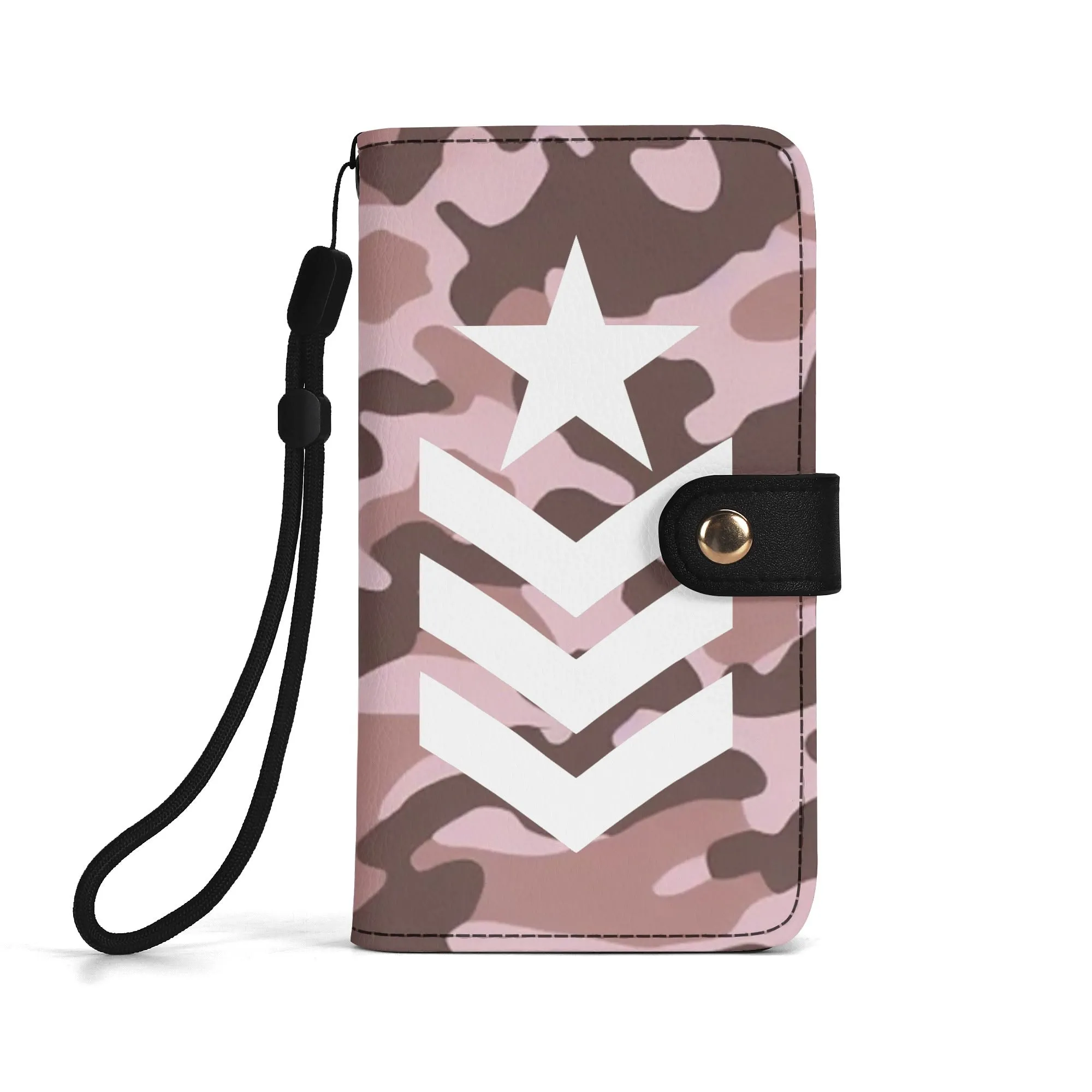 Camouflage Black PU Leather Wallet Phone Flip Case