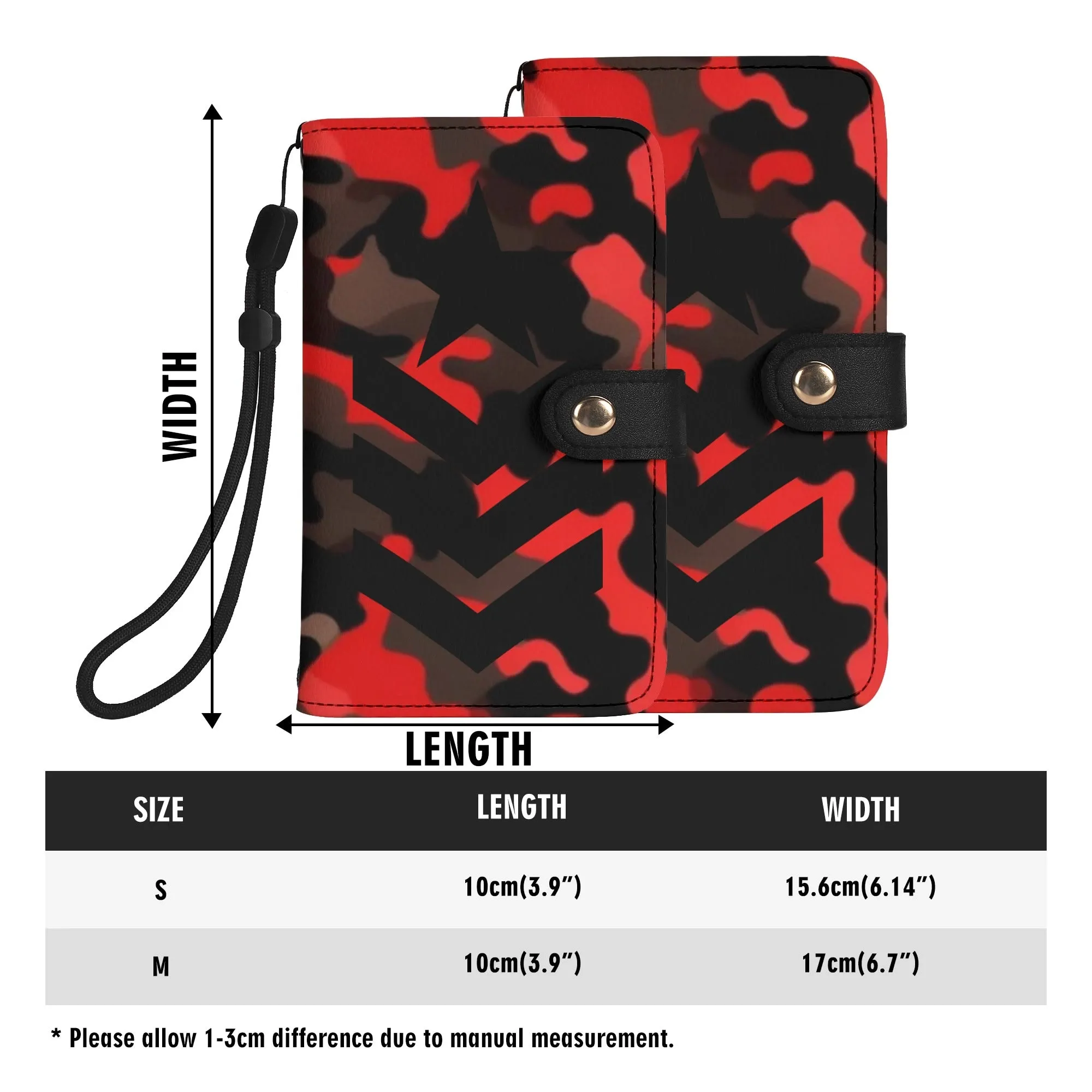 Camouflage Black PU Leather Wallet Phone Flip Case