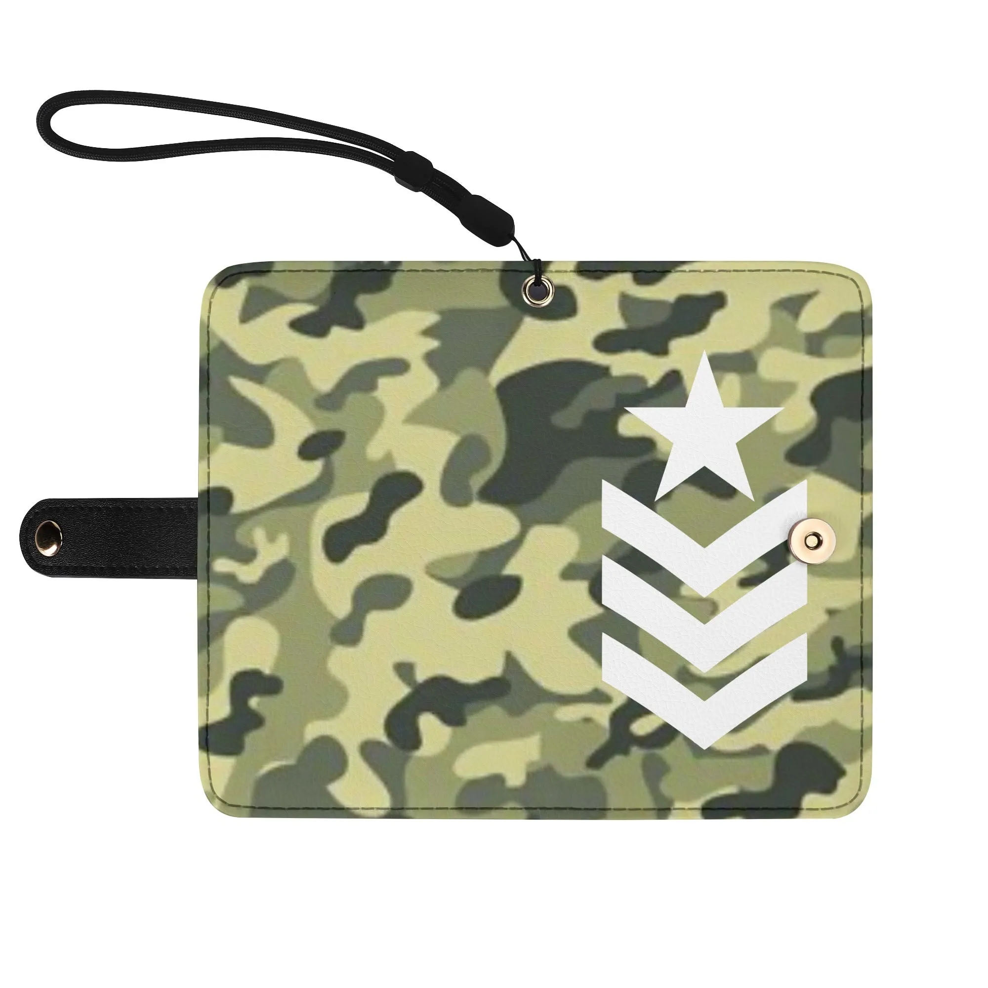 Camouflage Black PU Leather Wallet Phone Flip Case
