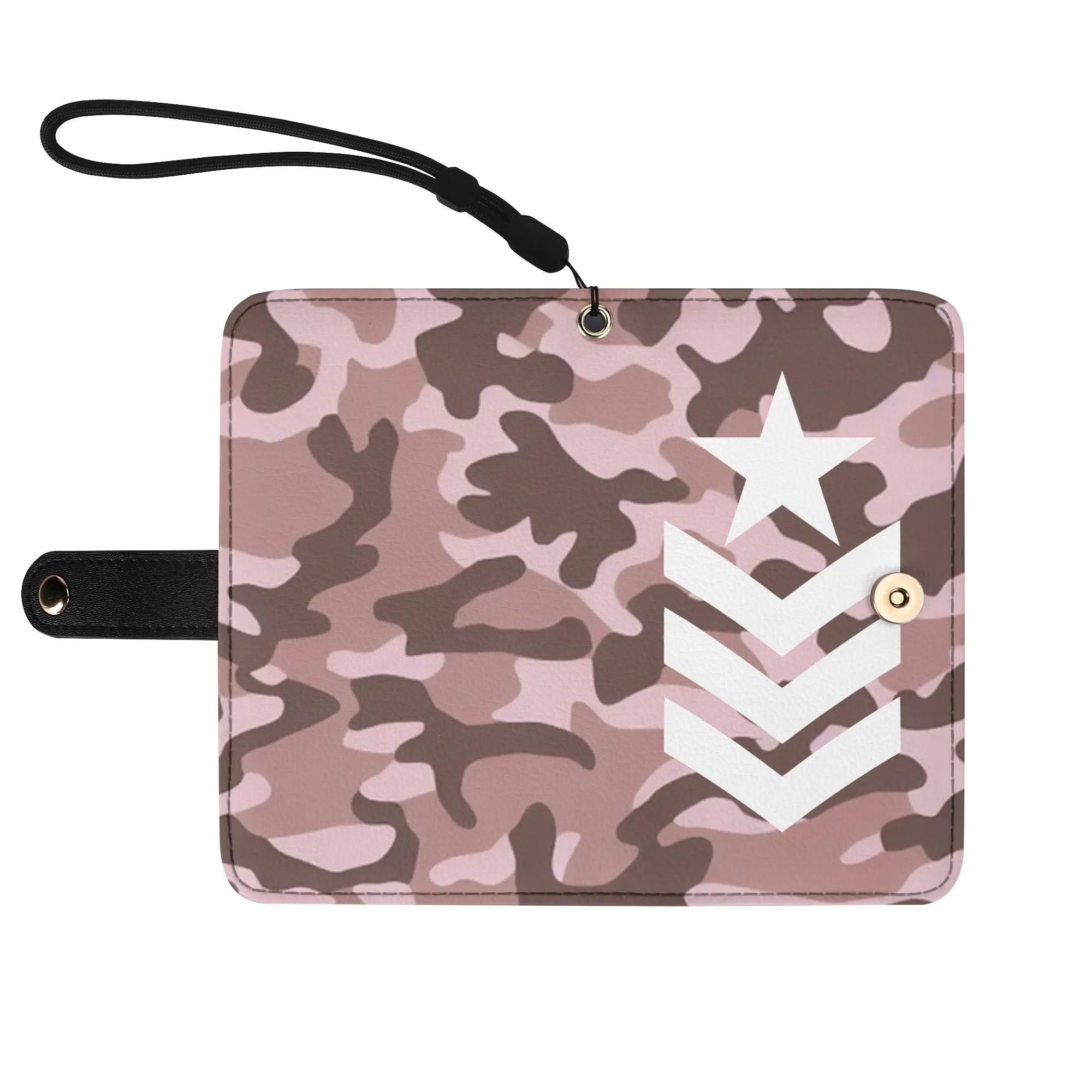 Camouflage Black PU Leather Wallet Phone Flip Case