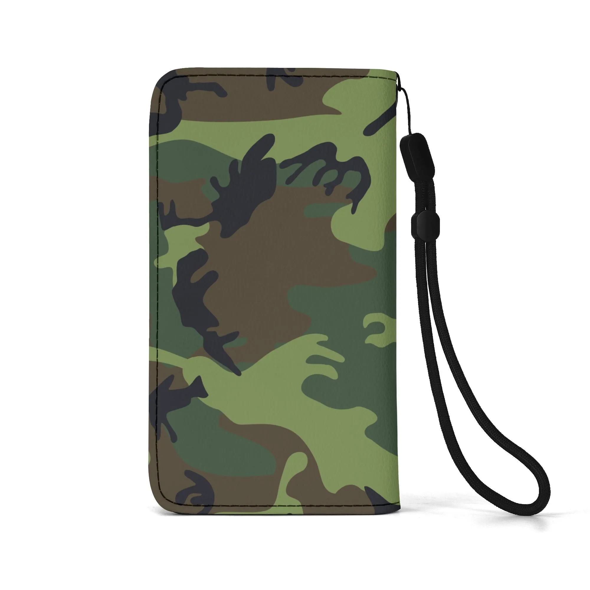 Camouflage Black PU Leather Wallet Phone Flip Case