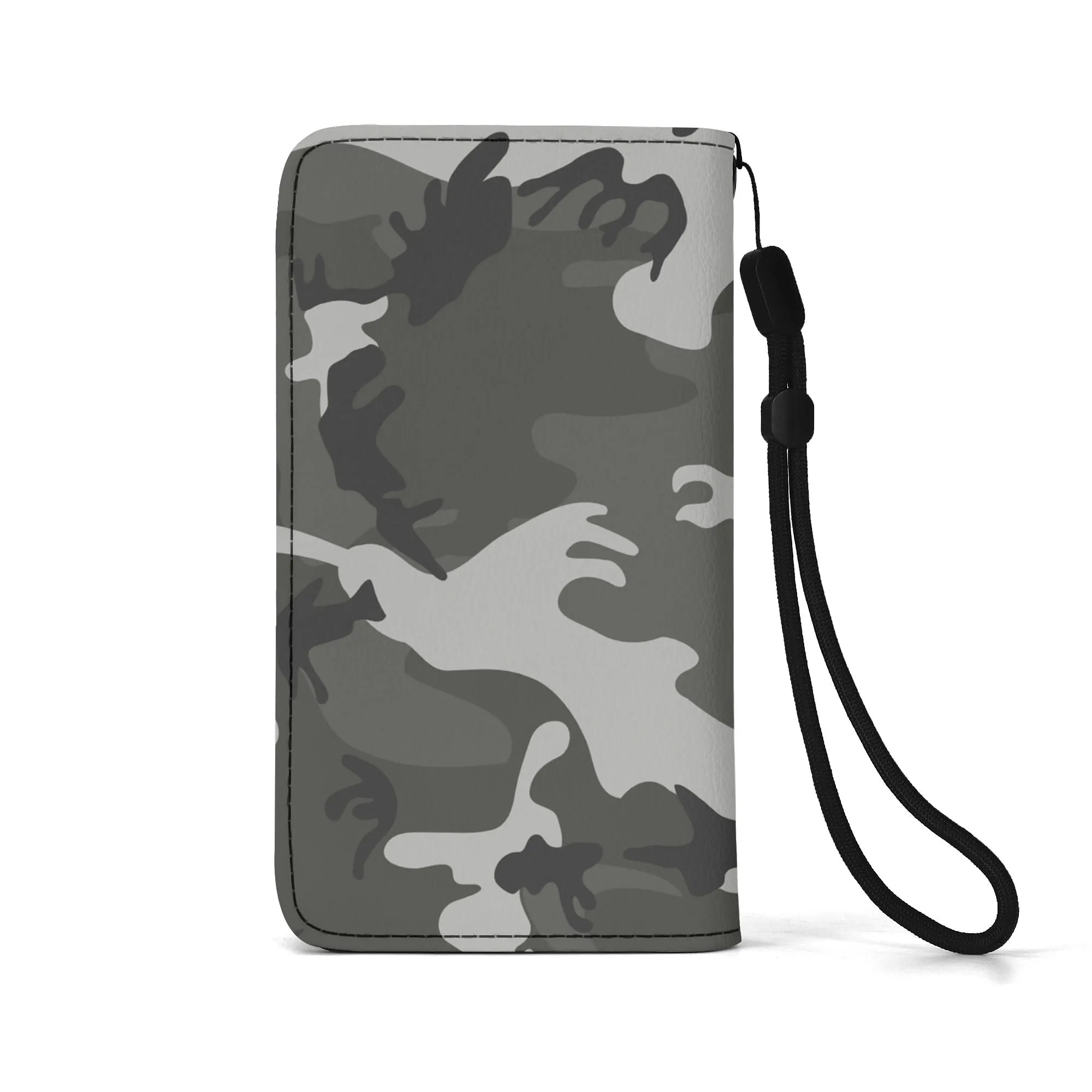 Camouflage Black PU Leather Wallet Phone Flip Case