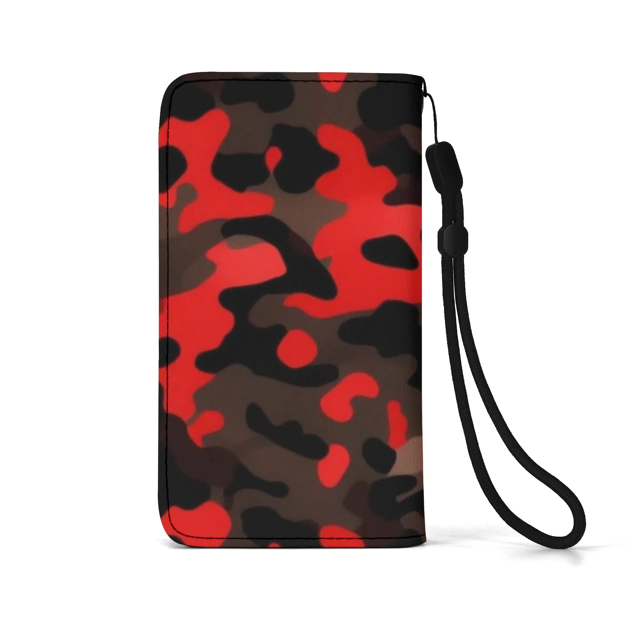 Camouflage Black PU Leather Wallet Phone Flip Case