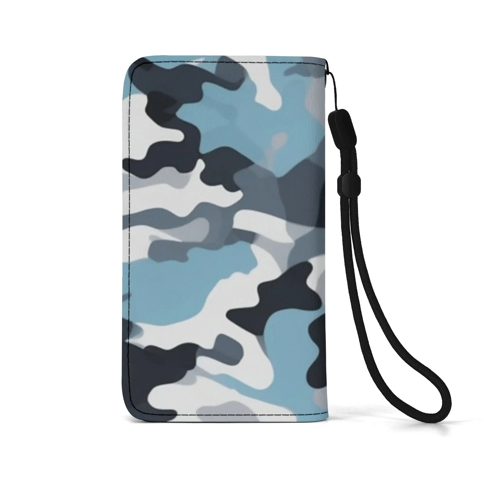 Camouflage Black PU Leather Wallet Phone Flip Case