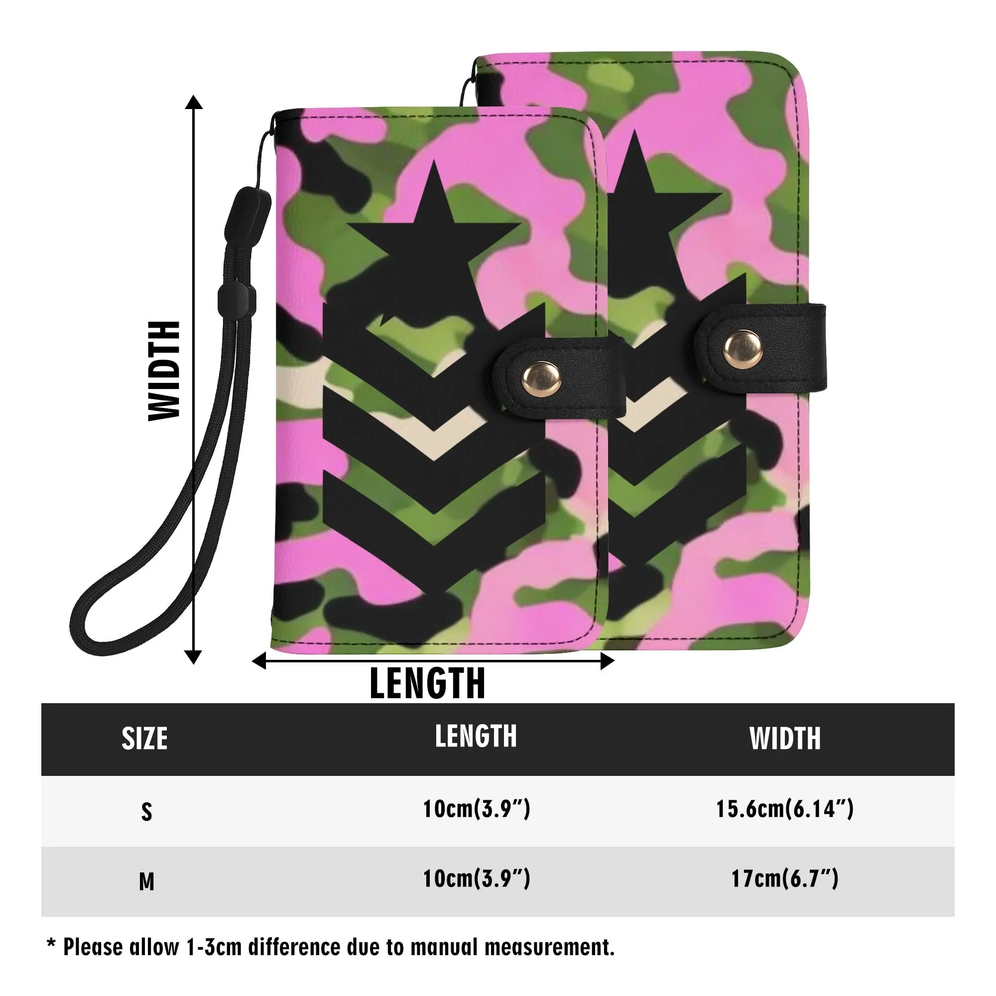 Camouflage Black PU Leather Wallet Phone Flip Case