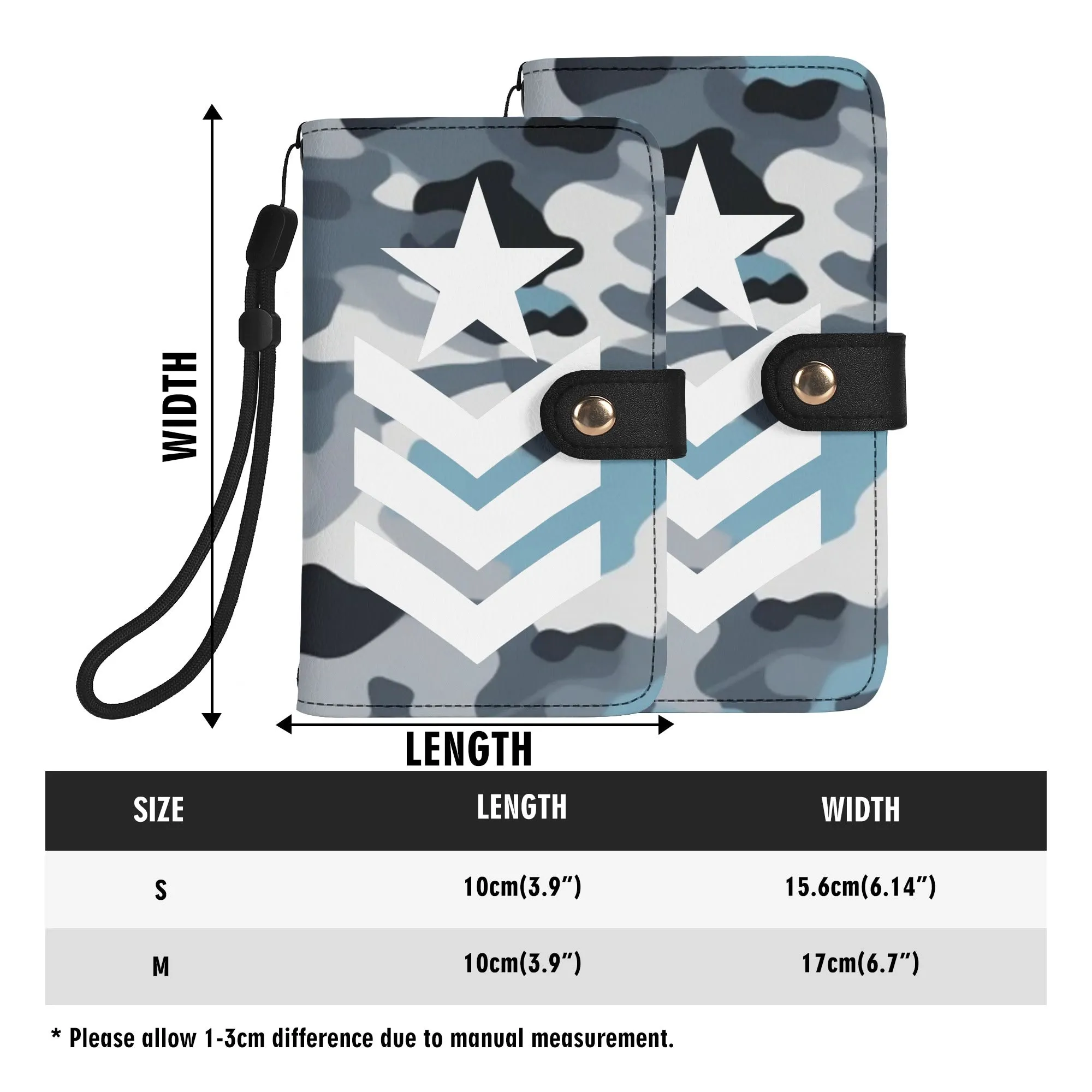 Camouflage Black PU Leather Wallet Phone Flip Case