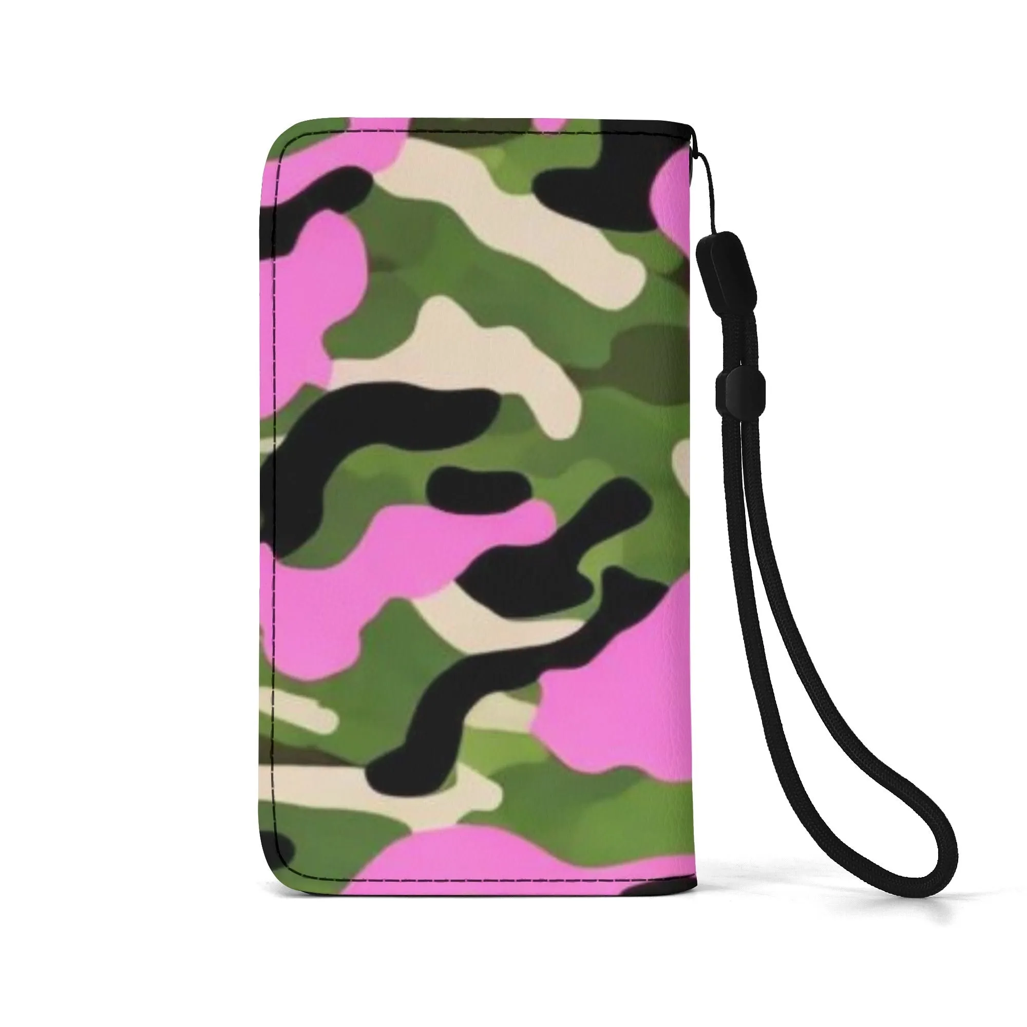 Camouflage Black PU Leather Wallet Phone Flip Case