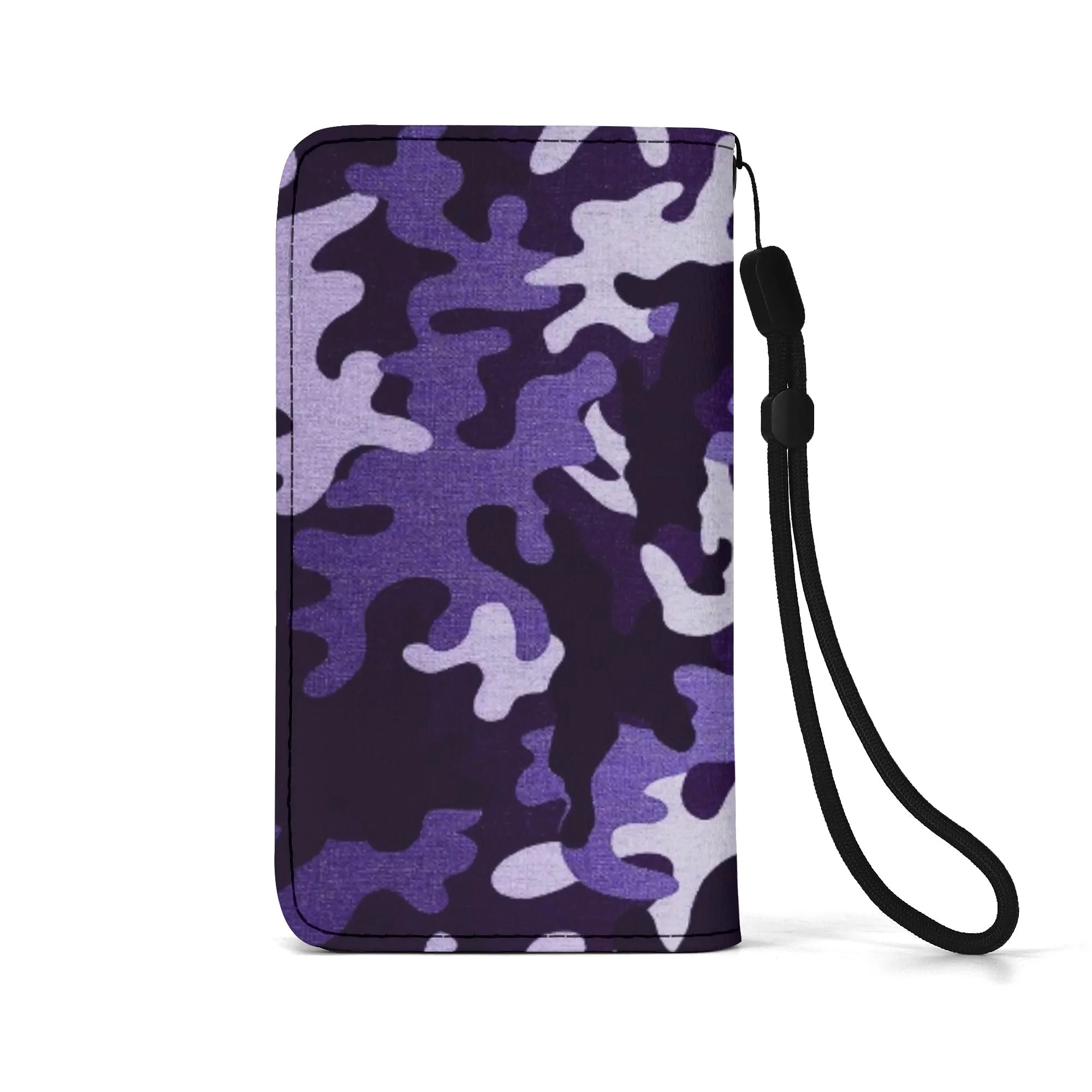 Camouflage Black PU Leather Wallet Phone Flip Case