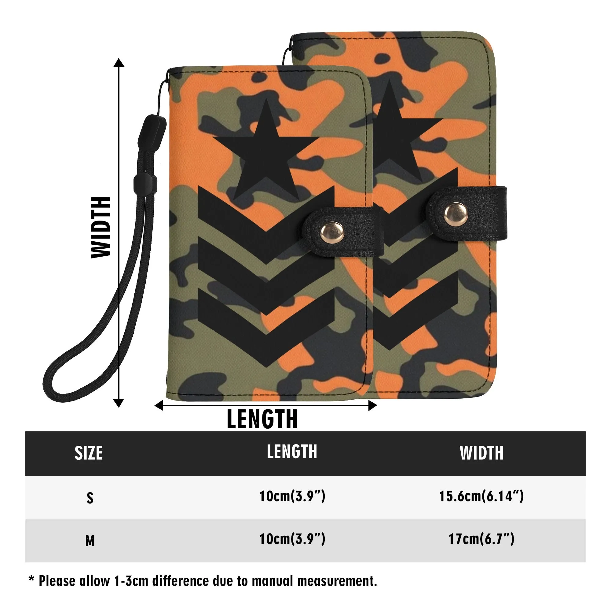 Camouflage Black PU Leather Wallet Phone Flip Case