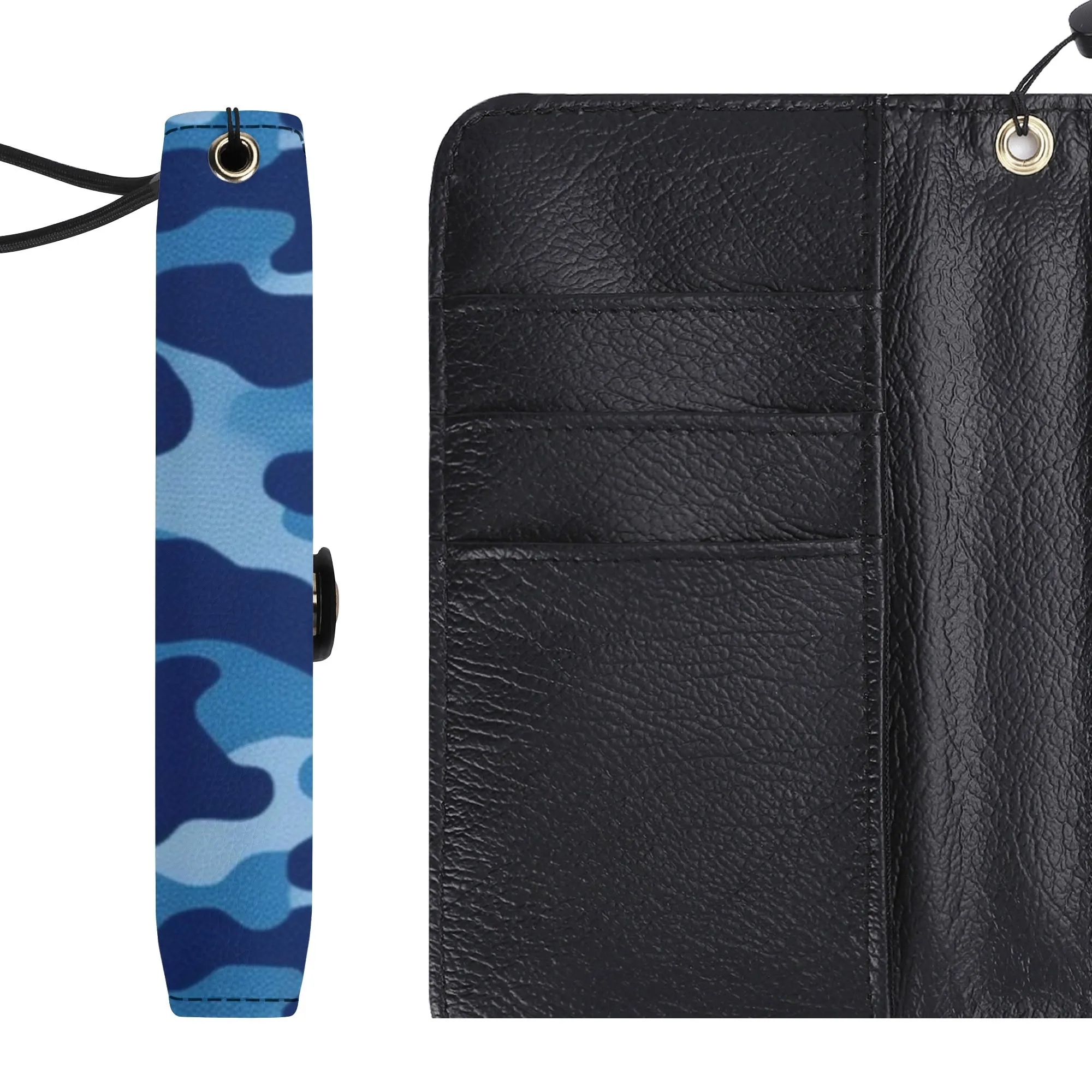 Camouflage Black PU Leather Wallet Phone Flip Case