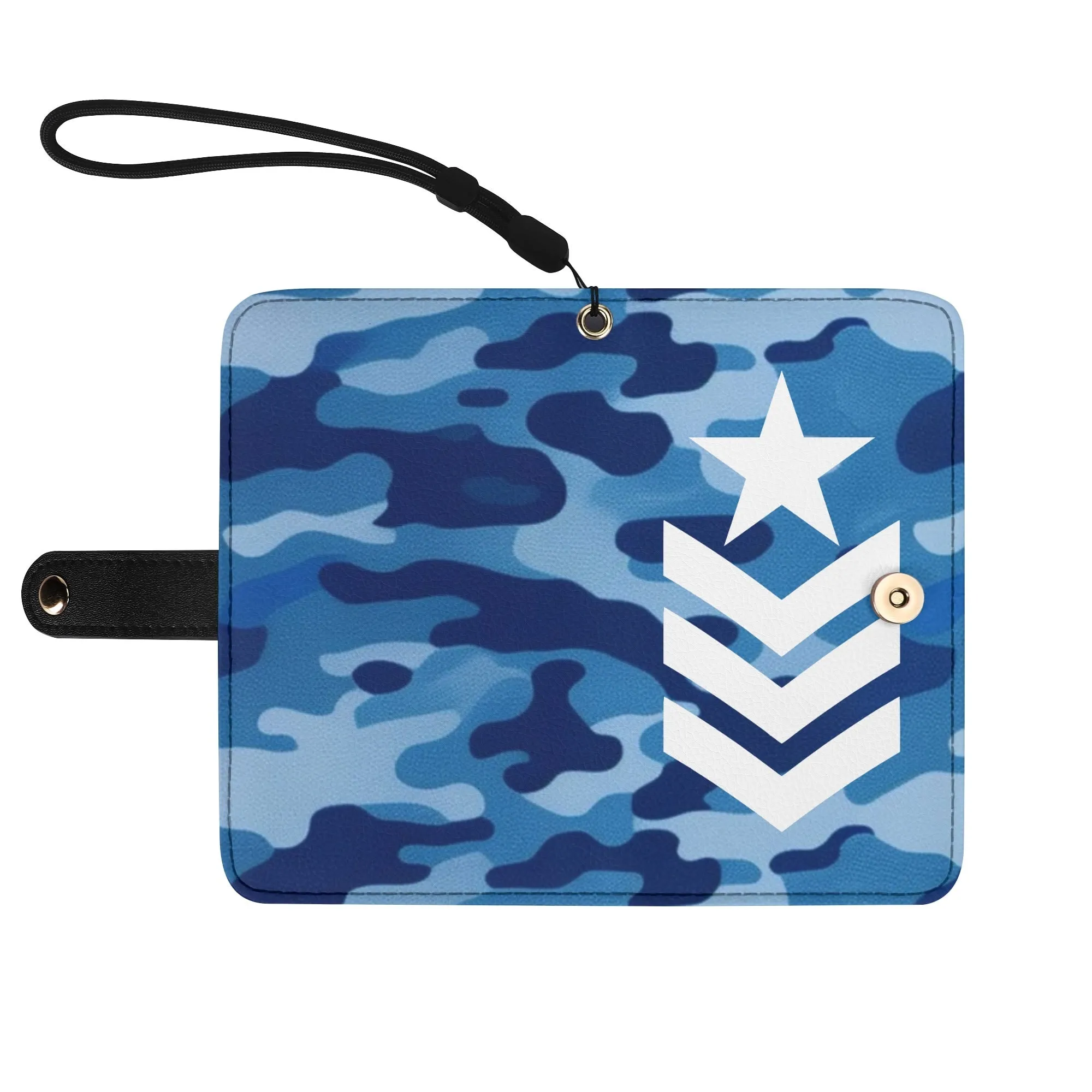 Camouflage Black PU Leather Wallet Phone Flip Case