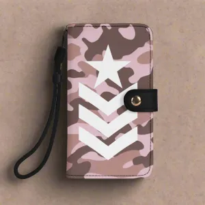 Camouflage Black PU Leather Wallet Phone Flip Case