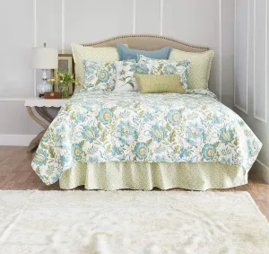 C&F Home Colonial Williamsburg Adrienne Meadow Full/Queen Quilt 100% Cotton Lightweight Machine Washable Reversible Bedspread Coverlet Full/Queen Green