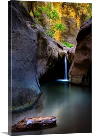 CANVAS ON DEMAND A Waterfall in the Narrows, Zion National Park, Utah Canvas Wall Art Print by Joseph Roybal, Fine Art, Fine Art Photography, Home Decor, Nature Artwork, 16" x24in