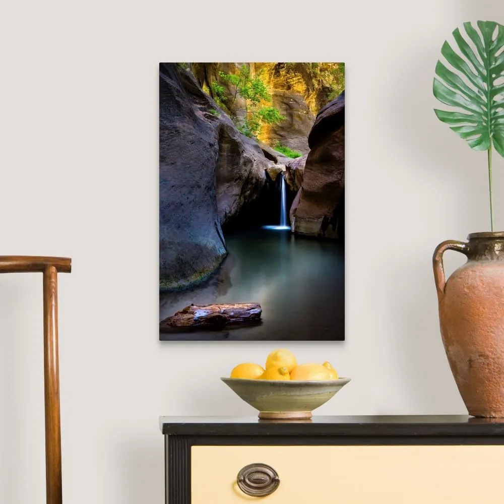 CANVAS ON DEMAND A Waterfall in the Narrows, Zion National Park, Utah Canvas Wall Art Print by Joseph Roybal, Fine Art, Fine Art Photography, Home Decor, Nature Artwork, 16" x24in