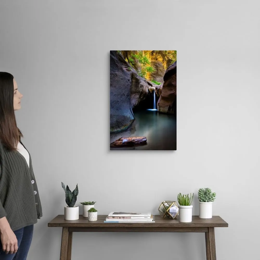 CANVAS ON DEMAND A Waterfall in the Narrows, Zion National Park, Utah Canvas Wall Art Print by Joseph Roybal, Fine Art, Fine Art Photography, Home Decor, Nature Artwork, 16" x24in
