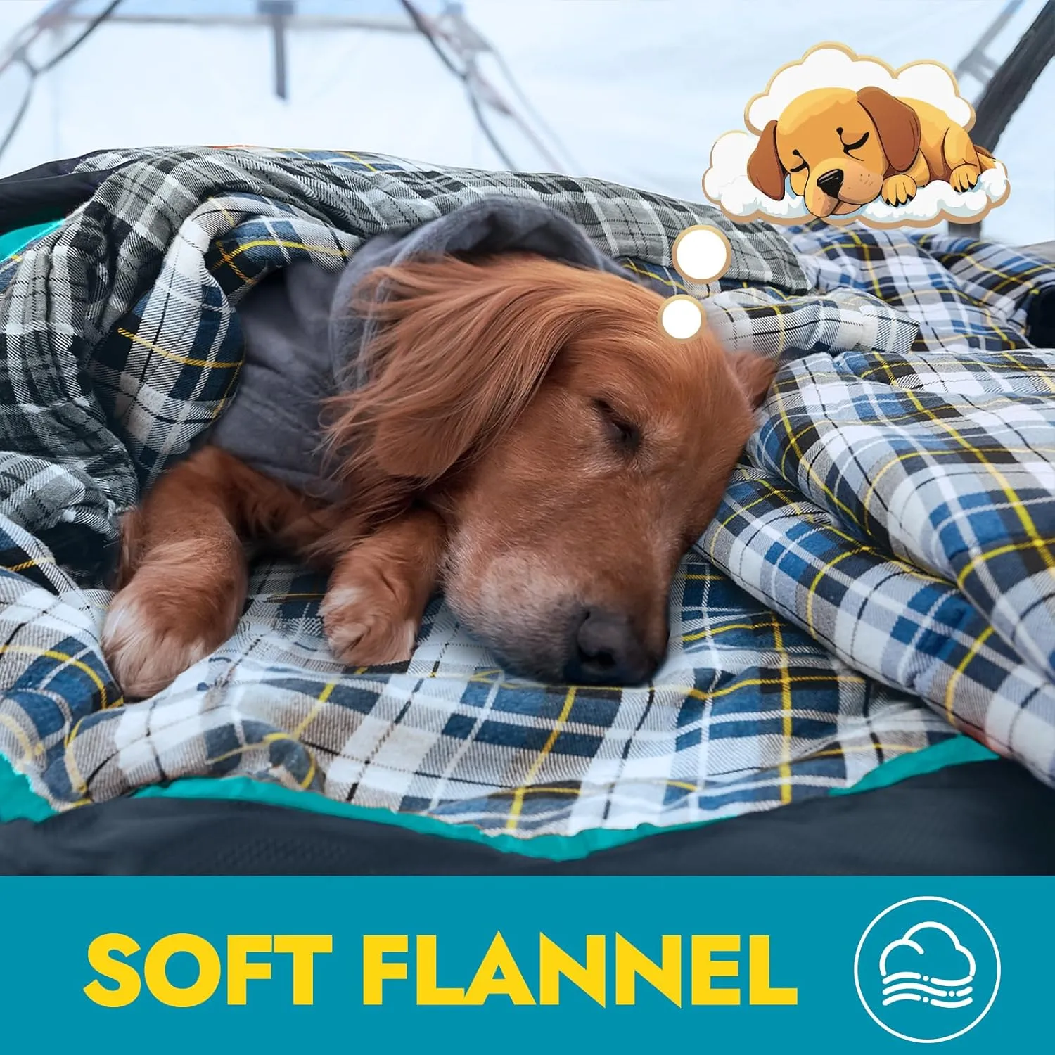 CANWAY Flannel Sleeping Bag for Adults & Kids - Camping & Backpacking - Cold & Warm Weather - Compression Sack