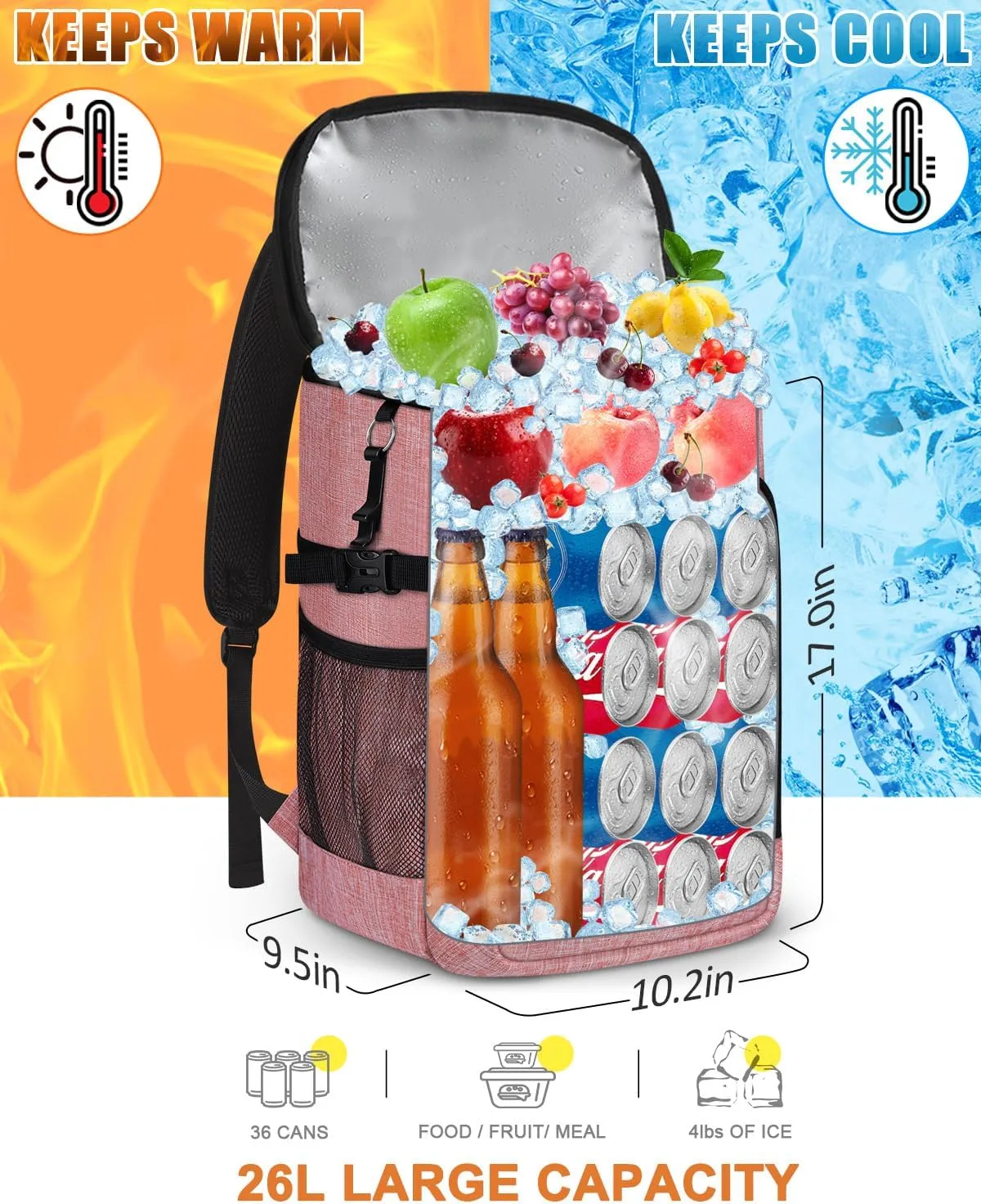 Capolo 36/45 Cans Cooler Backpack Insulated Waterproof for Women Men Lunch Backpack Coolers Leak Proof Soft Cooler Bags