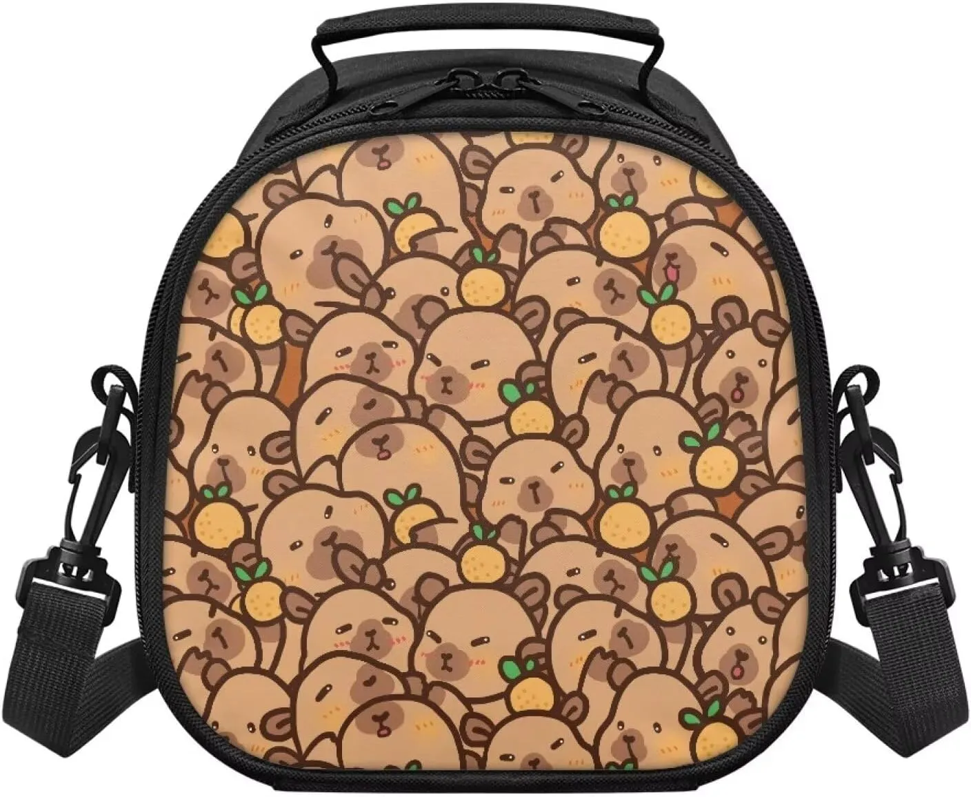 Capybara Lunch Box, Lunch Containers for Kids Girls with Detachable Handle and Adjustable Shoulder Strap Insulated Food Cooler Bags Insulated Food Storage Handbag for School