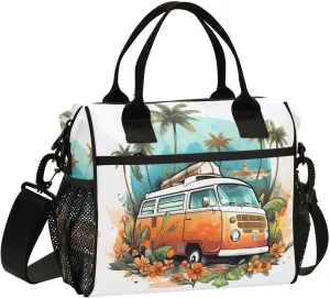 Car Bus Beach Lunch Bag Women Cooler Bags Lunch Tote Bags for Men Reusable Insulated Lunch Box Crossbody with Shoulder Strap Leakproof Work Picnic S