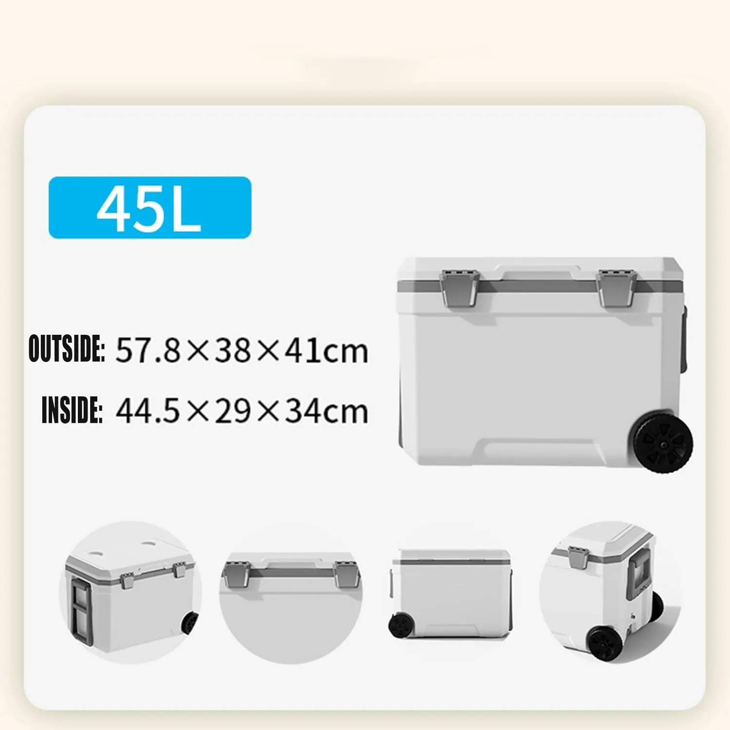 Car Camping Coolers for Lexus Concept/CT/GS/HS/LFA/SC/RZ/TX/UX, Waterproof Portable Cooler, Leak Proof Picnic Insulated Bag, Ultra-Light Premium Ice Chest Box,B-White-45L
