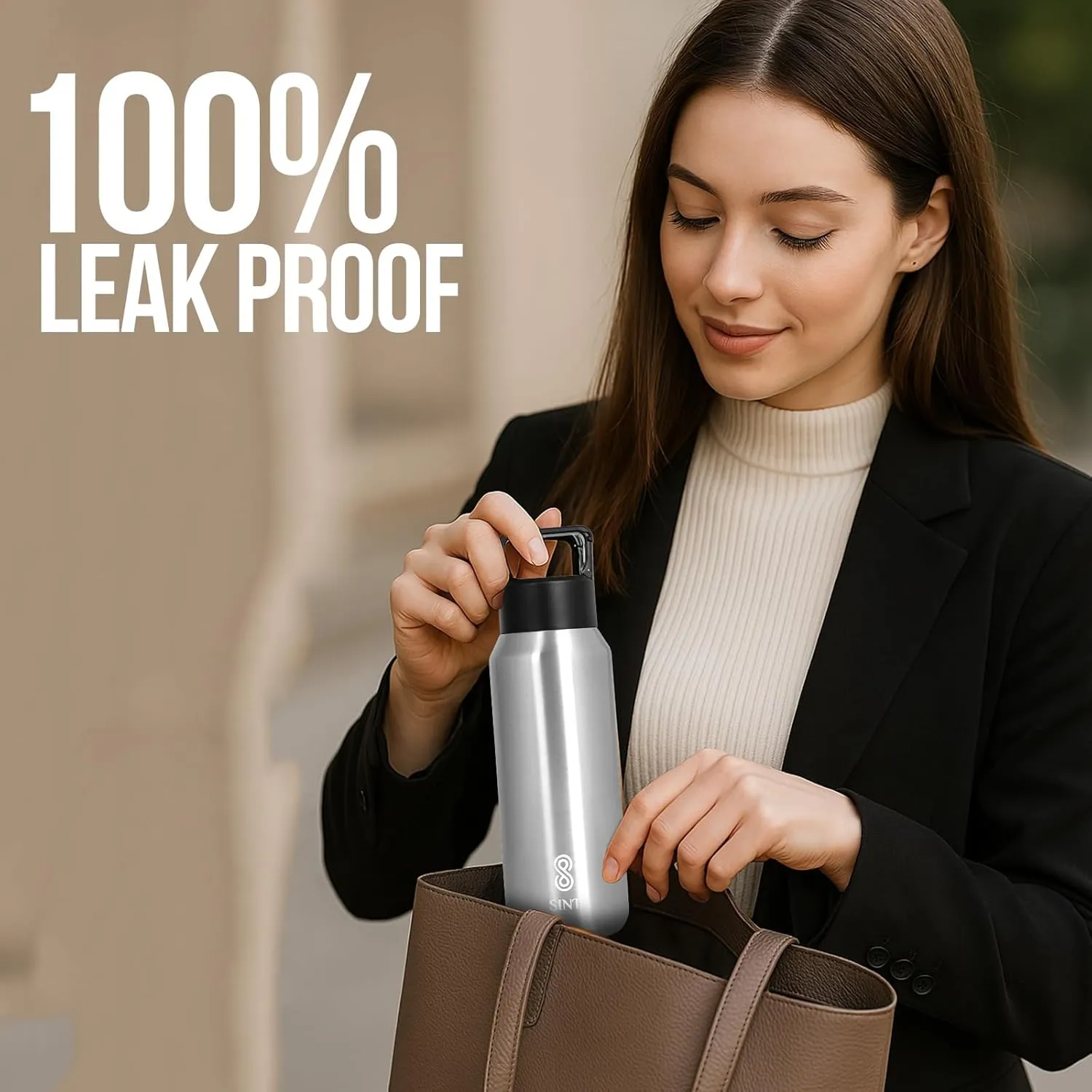 Carbonated Sports Water Bottle - 20 Oz, Leak Proof - Stainless Steel, Gym & Sports Bottles for Men & Women, Double Walled & Vacuum Insulated With Dishwasher Safe, Pack of 1 (Silver)