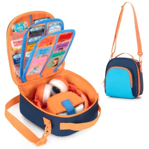Carrying Case Compatible with Yoto Mini (2024 Edition), Card Holder Hold Up to 30 Cards, Travel Storage Bag for Audio Music Player & Headphone Accessories, Blue (Bag Only) Patented Design