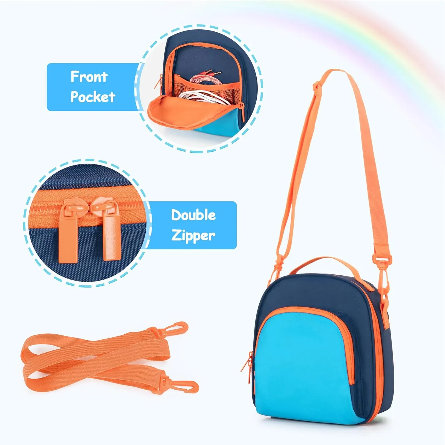 Carrying Case Compatible with Yoto Mini (2024 Edition), Card Holder Hold Up to 30 Cards, Travel Storage Bag for Audio Music Player & Headphone Accessories, Blue (Bag Only) Patented Design