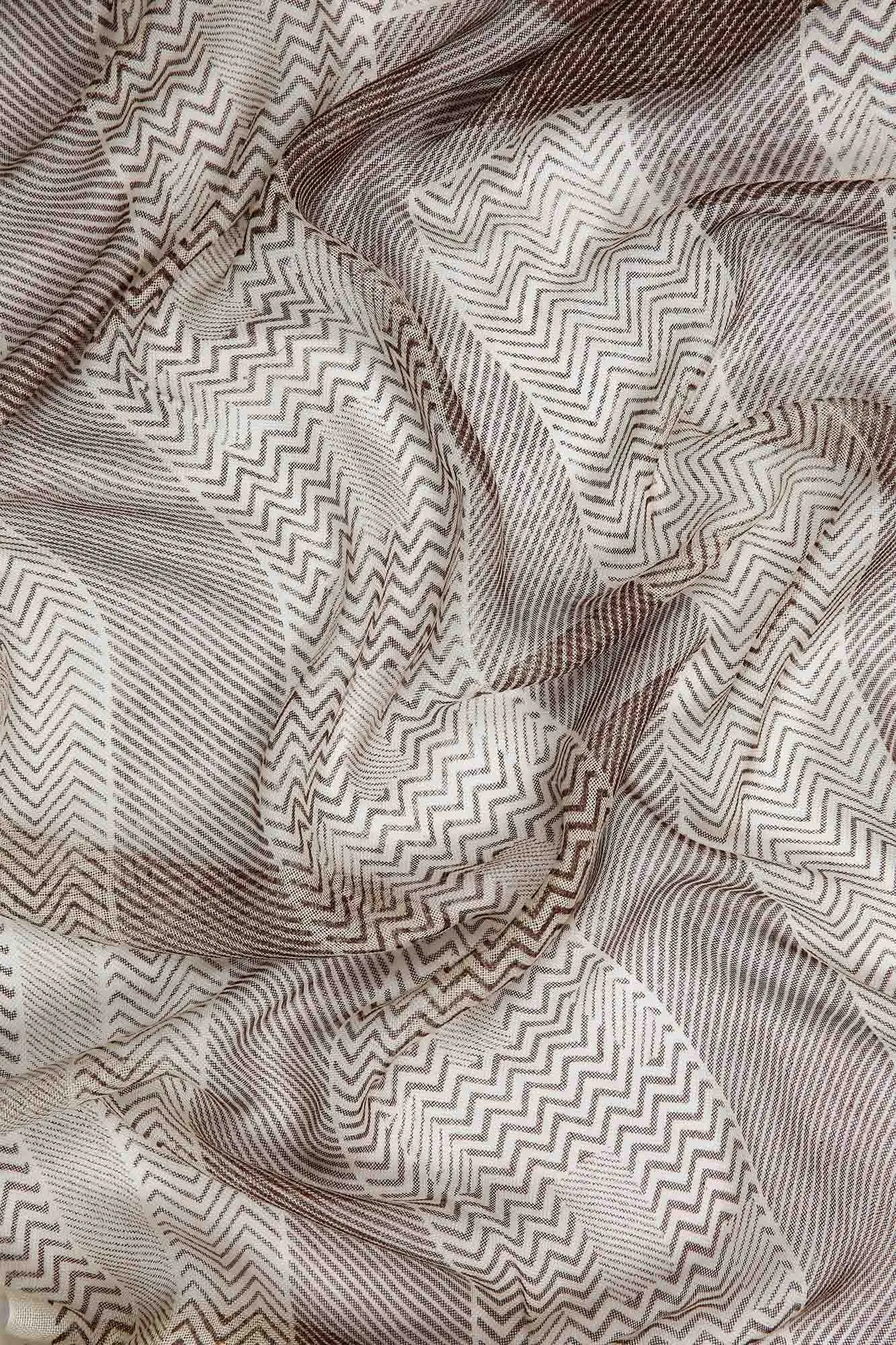 Cashmere Silk Herringbone - Brown & Beige