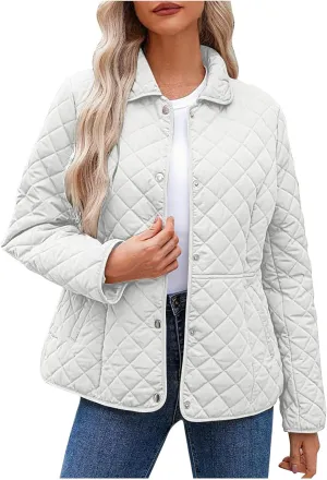 Ceboyel Women'S Quilted Barn Jackets 2024 Trendy Puffy Coats Quilted Bomber Jacket Lightweight Warm Winter Outerwear Clothing