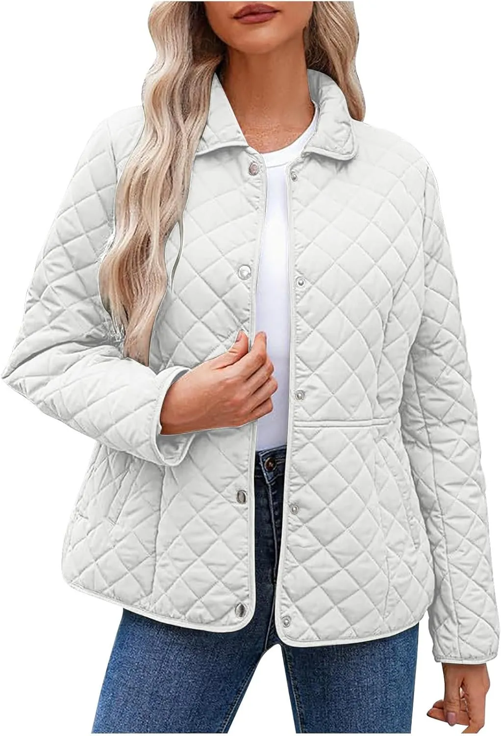 Ceboyel Women'S Quilted Barn Jackets 2024 Trendy Puffy Coats Quilted Bomber Jacket Lightweight Warm Winter Outerwear Clothing