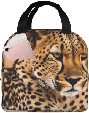 Cheetah Waiting for an Opportunity Lunch Bag for Women Men Adult Insulated Lunch Box Reusable Leakproof Lunch Tote Bags Large Capacity Cooler Food Container Portable Lunchbox for Work Travel