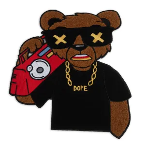 Chenille Music Bear Patch (13 Inch) for Clothing and Bags