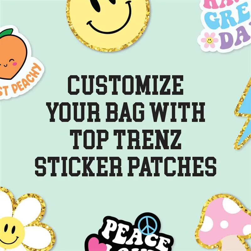 Chenille Sticker Patches ~ Pink Happy Face