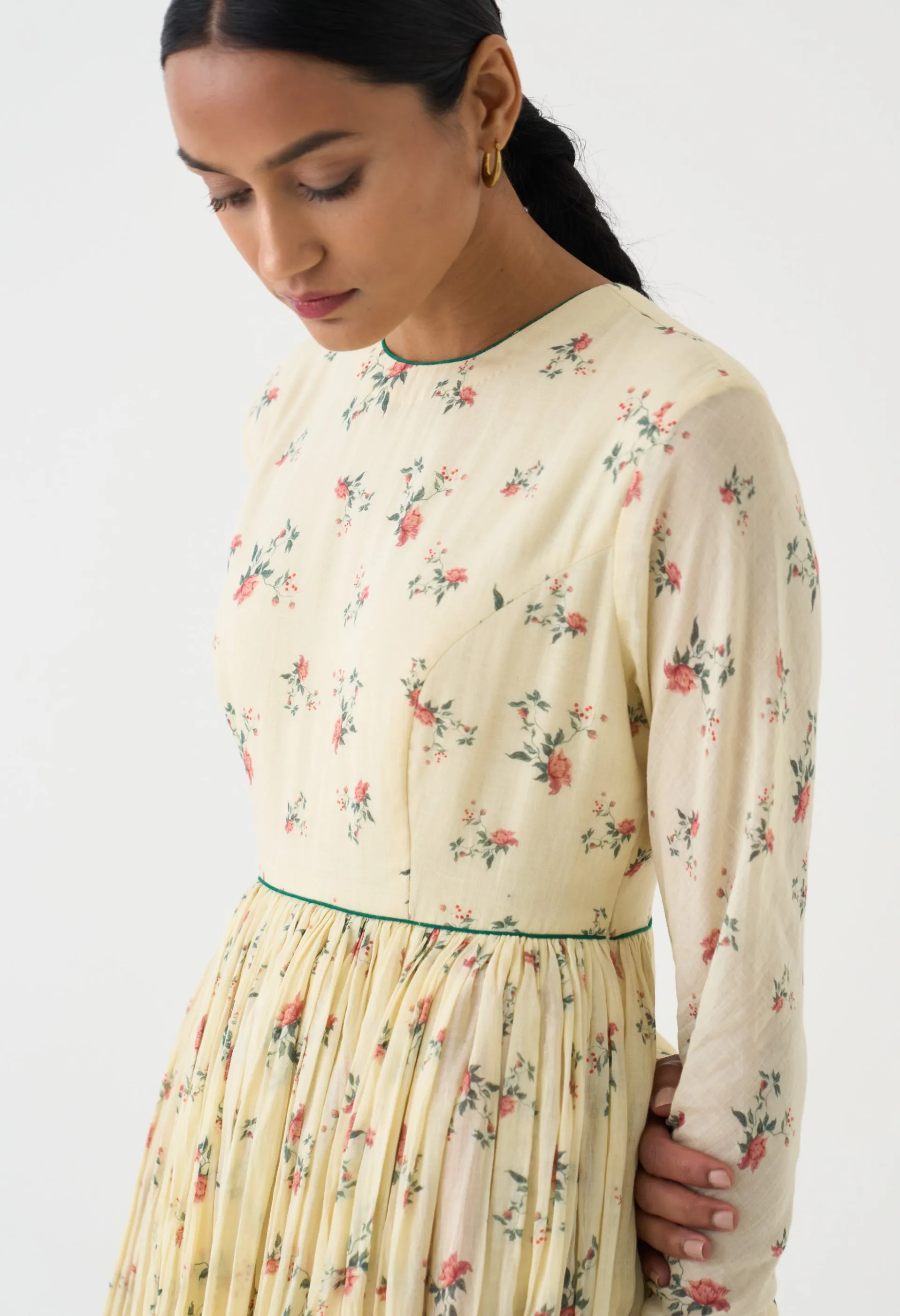 Chintz ivory ghoomar anarkali
