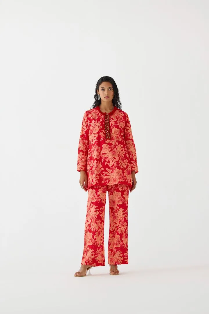 Chintz Short Kurta and Pants Set