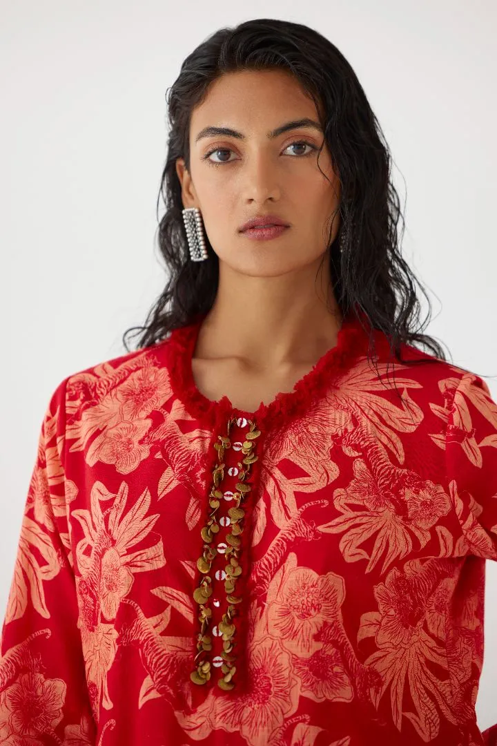 Chintz Short Kurta and Pants Set