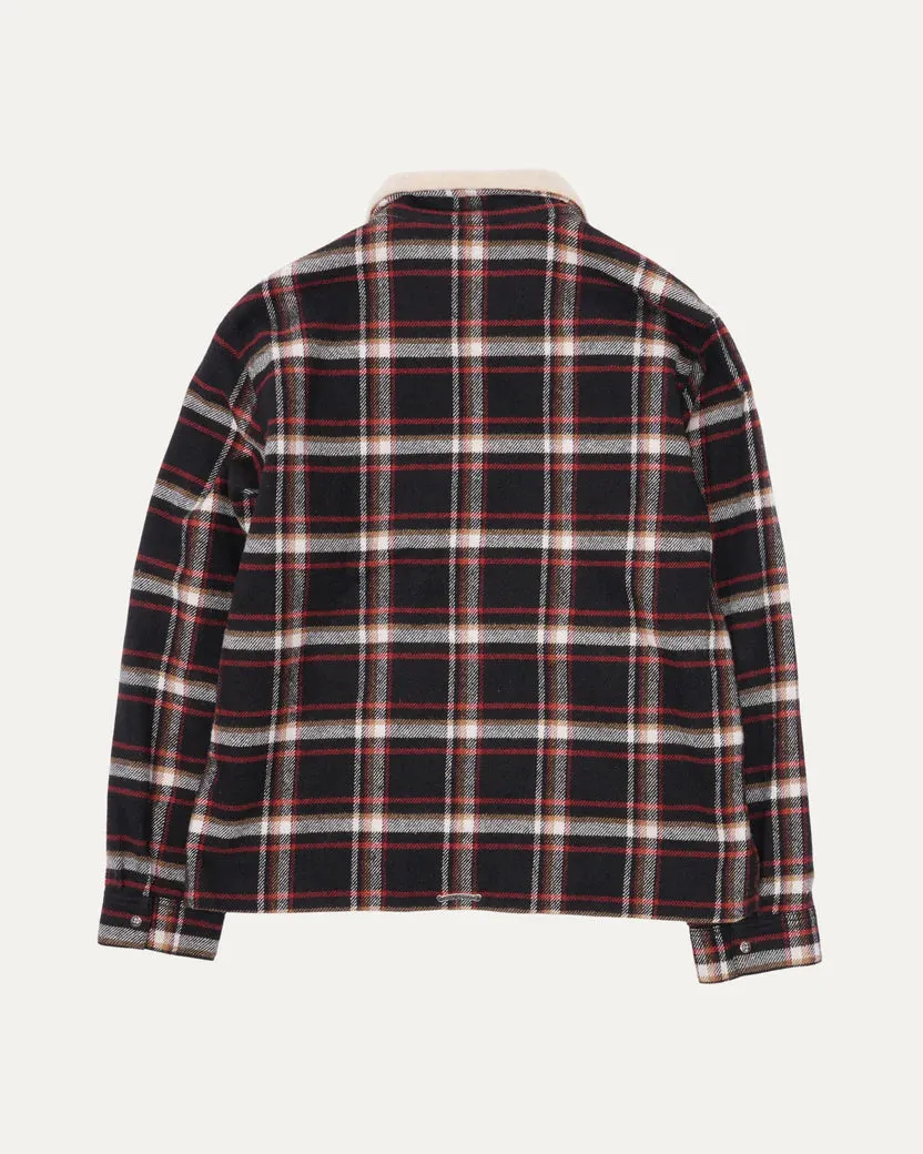 Chrome Hearts Flannel Shearling Collar Zip Up Jacket