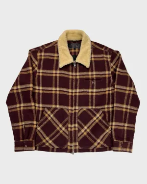 Chrome Hearts workdog Shearling collar plaid flannel Jacket SZ:M