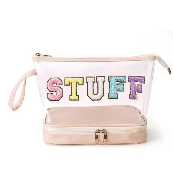 Clear STUFF Make up Cosmetic Bag Travel Organizer Case